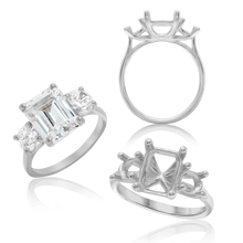 Load image into Gallery viewer, ITI NYC Emerald Shape Lucida 4 Prong with Side Stones