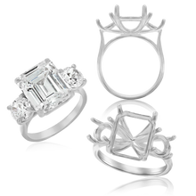 Load image into Gallery viewer, ITI NYC Emerald Shape Lucida 4 Prong with Side Stones