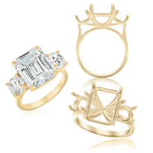 Load image into Gallery viewer, ITI NYC Emerald Shape Lucida 4 Prong with Side Stones