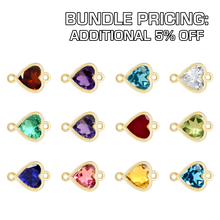 Load image into Gallery viewer, Diamond or Gemstone 12 Month Bezel Charm Bundle in 14K Gold
