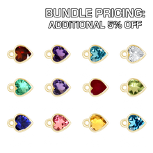 Load image into Gallery viewer, Diamond or Gemstone 12 Month Bezel Charm Bundle in 14K Gold