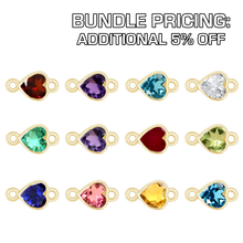 Load image into Gallery viewer, Diamond or Gemstone 12 Month Bezel Charm Bundle in 14K Gold
