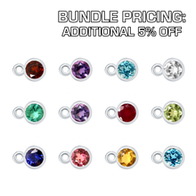 Load image into Gallery viewer, Diamond or Gemstone 12 Month Bezel Charm Bundle in 14K Gold
