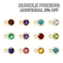 Load image into Gallery viewer, Diamond or Gemstone 12 Month Bezel Charm Bundle in 14K Gold