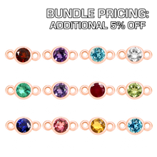 Load image into Gallery viewer, Diamond or Gemstone 12 Month Bezel Charm Bundle in 14K Gold