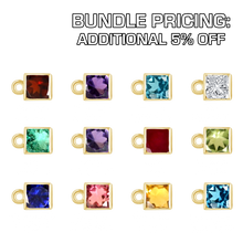 Load image into Gallery viewer, Diamond or Gemstone 12 Month Bezel Charm Bundle in 14K Gold