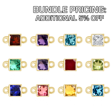 Load image into Gallery viewer, Diamond or Gemstone 12 Month Bezel Charm Bundle in 14K Gold