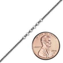 Load image into Gallery viewer, Bulk / Spooled Black Ruthenium Multi-Studded Cable Chain in Sterling Silver (1.30 mm)