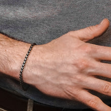 Load image into Gallery viewer, Wall St. Wheat Bracelet in Sterling Silver Black Ruthenium Finish