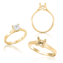 Load image into Gallery viewer, ITI NYC Princess Shape 4 Prong Lucida Solitaire