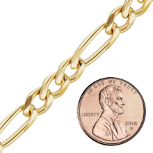 Load image into Gallery viewer, Bulk / Spooled Classic Figaro Semi-Solid Chain in 14K Yellow Gold (1.80 mm - 6.60 mm)