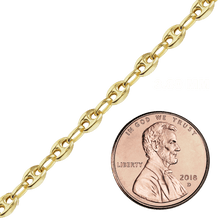 Load image into Gallery viewer, Bulk / Spooled Classic Puffed Mariner Link Semi-Solid Chain in 14K Yellow Gold (3.80 mm - 12.00 mm)