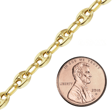 Load image into Gallery viewer, Bulk / Spooled Classic Puffed Mariner Link Semi-Solid Chain in 14K Yellow Gold (3.80 mm - 12.00 mm)