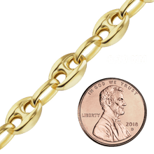 Load image into Gallery viewer, Bulk / Spooled Classic Puffed Mariner Link Semi-Solid Chain in 14K Yellow Gold (3.80 mm - 12.00 mm)