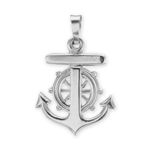 Load image into Gallery viewer, ITI NYC Mariner Anchor Cross Pendant in Sterling Silver