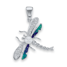 Load image into Gallery viewer, Dragonfly Charm with CZ's (27 x 21mm)