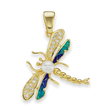 Load image into Gallery viewer, Dragonfly Charm with CZ's (27 x 21mm)