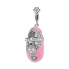 Load image into Gallery viewer, Baby Shoe with CZ's Charm (28 x 11mm)