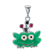 Load image into Gallery viewer, Little Frog Enamel Charm with CZ's (21 x 15mm)