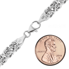 Load image into Gallery viewer, Bond St. Byzantine Chain Anklet in Sterling Silver