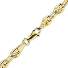 Load image into Gallery viewer, Greenwich Village Puffed Mariner Link Anklet in 14K Yellow Gold
