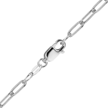 Load image into Gallery viewer, Foley Square Flat Textured Cable Chain Necklace in Sterling Silver
