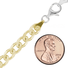 Load image into Gallery viewer, Bowery Curb Chain Necklace in Sterling Silver 18K Yellow Gold Two Tone Finish