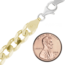 Load image into Gallery viewer, Bowery Curb Chain Necklace in Sterling Silver 18K Yellow Gold Two Tone Finish