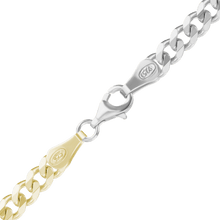 Load image into Gallery viewer, Bowery Curb Chain Necklace in Sterling Silver 18K Yellow Gold Two Tone Finish