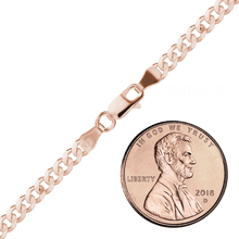 Load image into Gallery viewer, Bowery Curb Chain Necklace in Sterling Silver 18K Pink Gold Finish