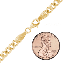 Load image into Gallery viewer, Bowery Curb Chain Necklace in Sterling Silver 18K Yellow Gold Finish