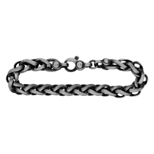 Load image into Gallery viewer, Wall St. Wheat Bracelet in Sterling Silver Black Ruthenium Finish
