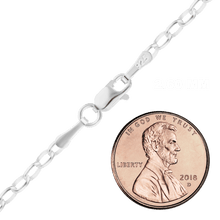 Load image into Gallery viewer, Oval Soho Rolo Chain Anklet in Sterling Silver