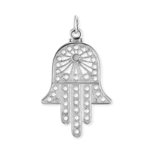 Load image into Gallery viewer, ITI NYC Hamsa Filigree Pendant in Sterling Silver