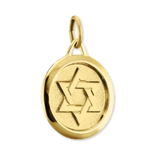Load image into Gallery viewer, ITI NYC Star of David in Circle Pendant in 14K Gold