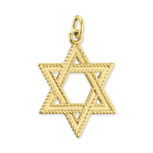 Load image into Gallery viewer, ITI NYC Star of David Pendant with Detailed Edge in 14K Gold