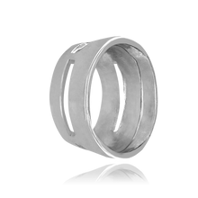 Load image into Gallery viewer, ITI NYC Oval Tapered Bezels With Airline in Sterling Silver (4.50 x 3.00 mm - 14.00 x 11.50 mm)