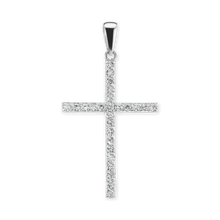 Load image into Gallery viewer, ITI NYC Classic Roman Cross Pendant with Cubic Zirconia in Sterling Silver