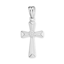 Load image into Gallery viewer, ITI NYC Flared Cross Pendant in Sterling Silver