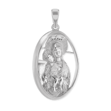 Load image into Gallery viewer, ITI NYC Madonna and Child Pendant Medallion in Sterling Silver