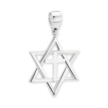 Load image into Gallery viewer, ITI NYC Star of David Pendant with Cross in Sterling Silver