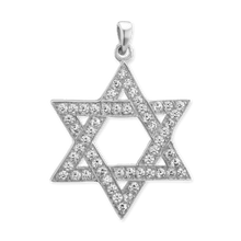 Load image into Gallery viewer, ITI NYC Star of David Pendant with Cubic Zirconia in Sterling Silver