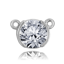 Load image into Gallery viewer, ITI NYC Round Half Bezel Pendants with Rings in Sterling Silver (3.60 mm - 7.00 mm)