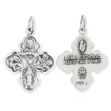 Load image into Gallery viewer, ITI NYC Double-Sided Four-Way Cross Pendant with Antique Finish in Sterling Silver