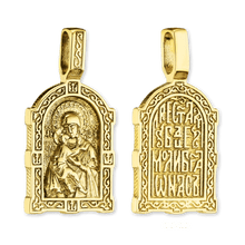 Load image into Gallery viewer, ITI NYC Madonna and Child Byzantine Double-Sided Pendant in Sterling Silver