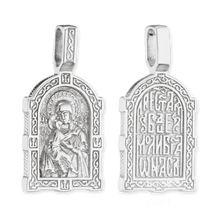 Load image into Gallery viewer, ITI NYC Madonna and Child Byzantine Double-Sided Pendant in Sterling Silver