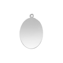 Load image into Gallery viewer, Sterling Silver Oval Disc With Loop (.030" thickness)