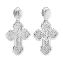 Load image into Gallery viewer, ITI NYC Byzantine Double-Sided Cross and Crucifix Pendant in Sterling Silver