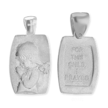 Load image into Gallery viewer, ITI NYC Praying Child Double-Sided Pendant in Sterling Silver