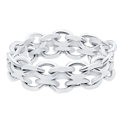 Broome St. Bizmark Chain Ring in Sterling Silver